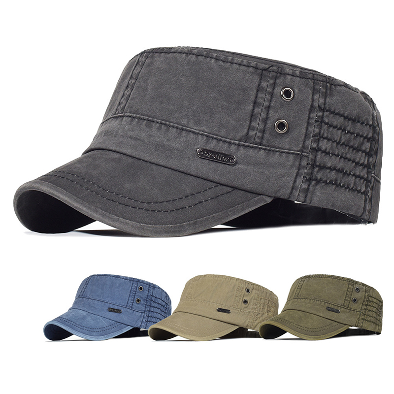 Snapback Hat Flat - Unisex Four Seasons Washed Cotton Flat