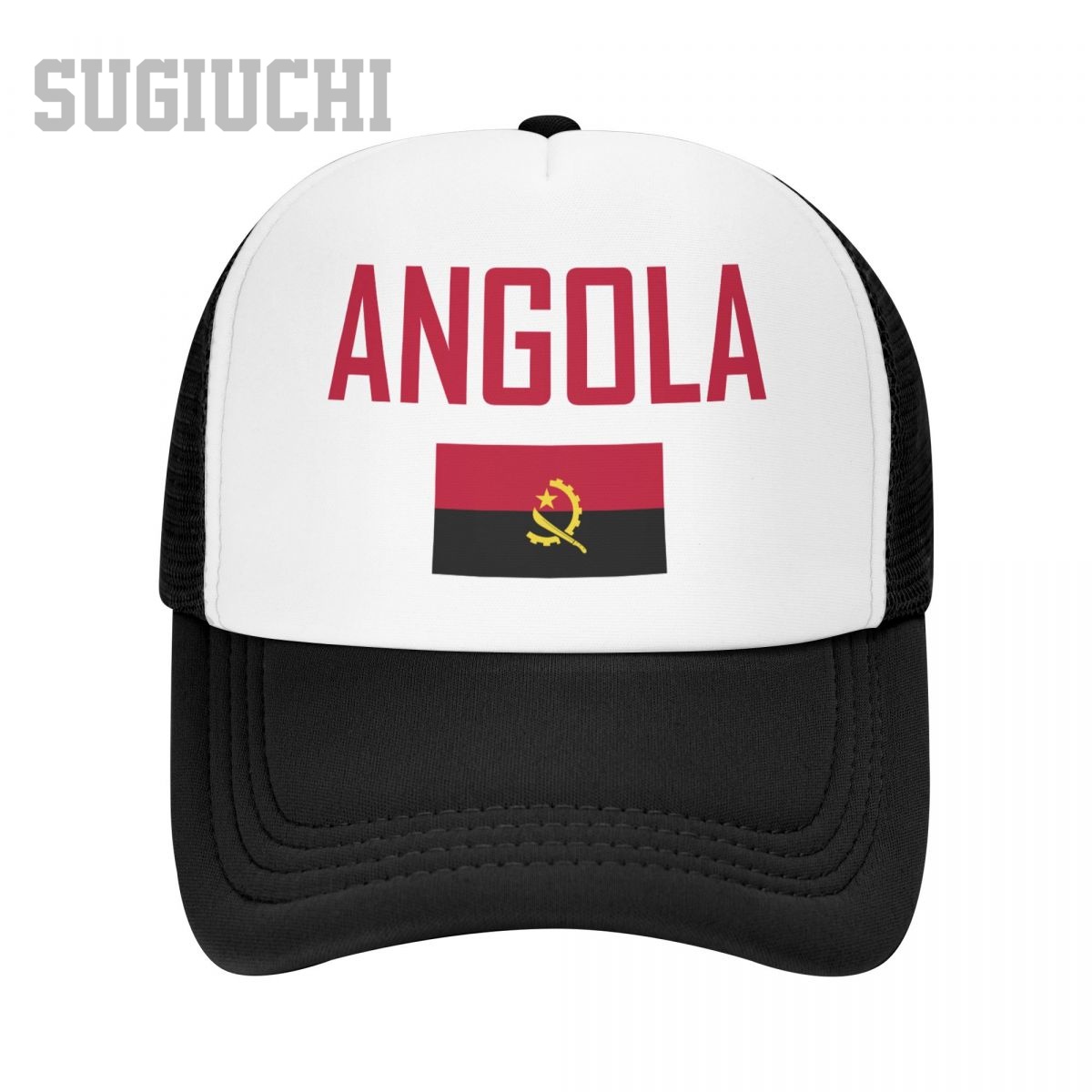 Trucker Cap Mesh - Unisex Mesh Cap Hat ANGOLA Flag