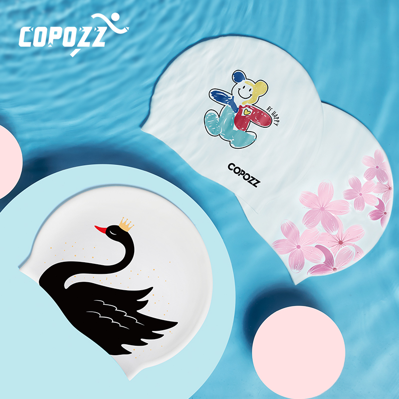 Swim Hat Silicone - COPOZZ Women Men Silicone Swim Pool