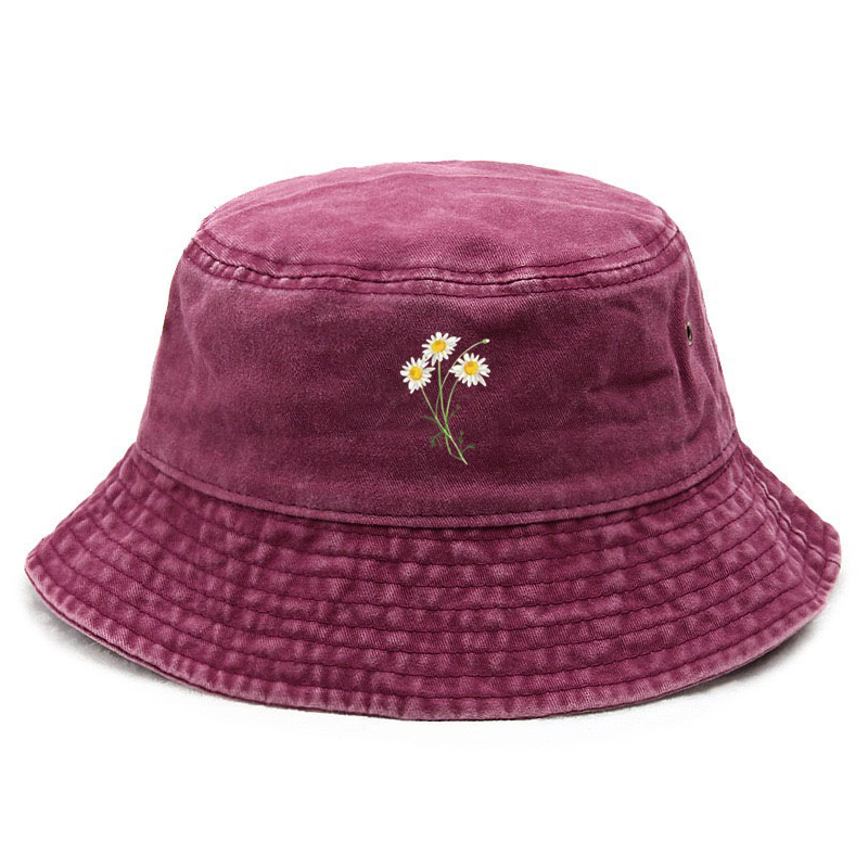 Bucket Hat Cotton - Customize Flower Cotton Washed Bucket Hat