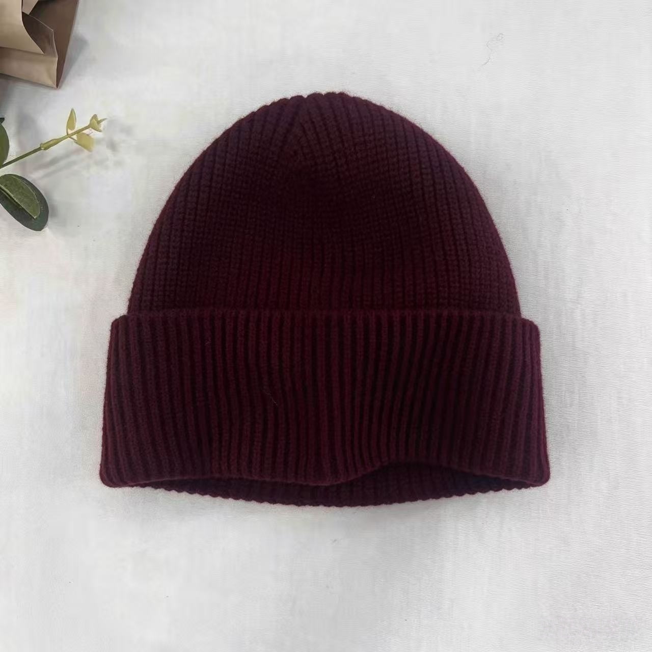 Navy Blue Ribbed Knit Thermal  - Beanie Cuffed Knit 评论和价格