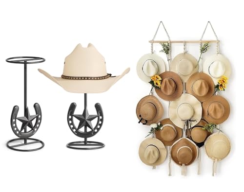 Western Horseshoe Star Hat Sta - Cowboy Hat Straw 评论和价格