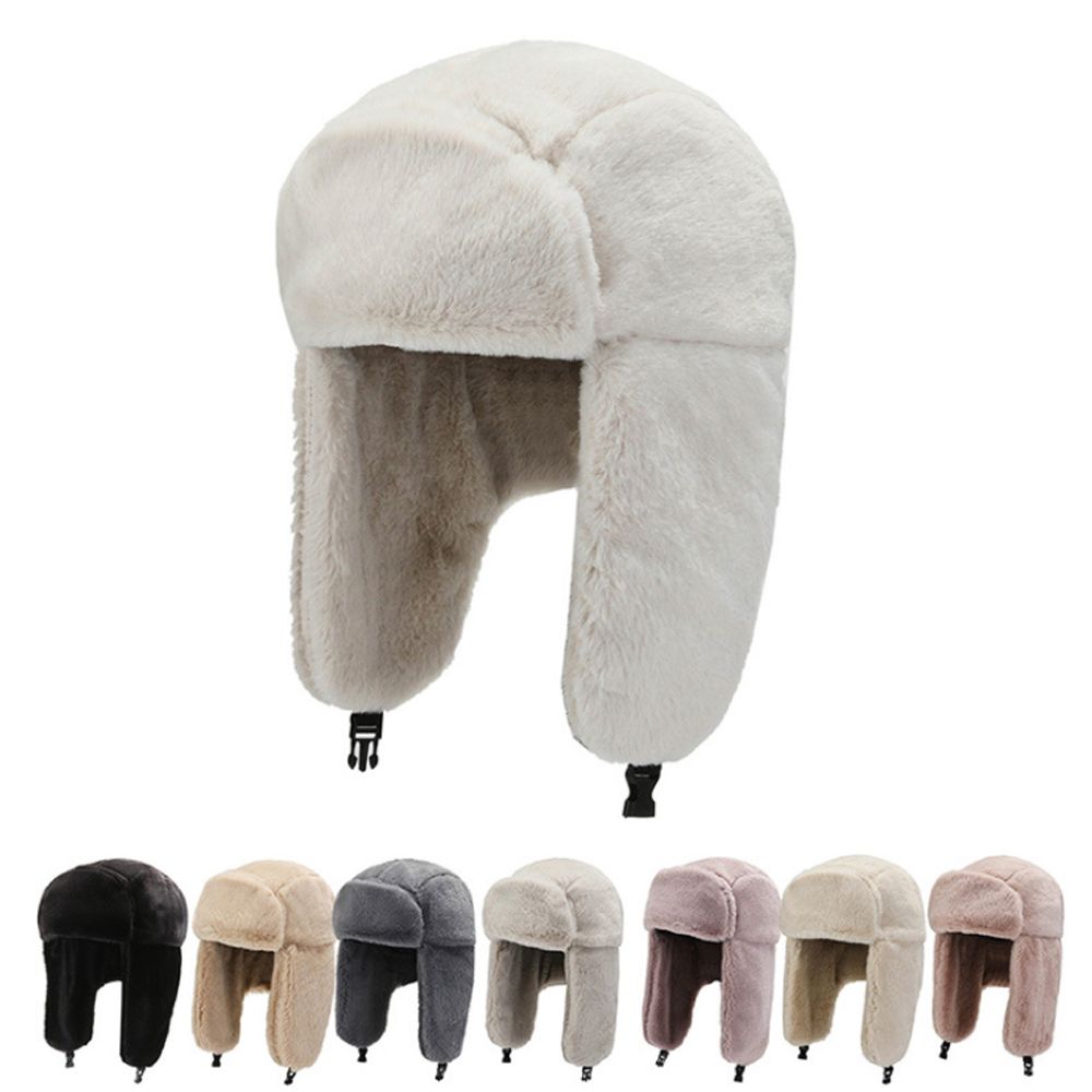 Men Women Thick Plush Bomber H - Trapper Hat Ear Flap 评论和价格