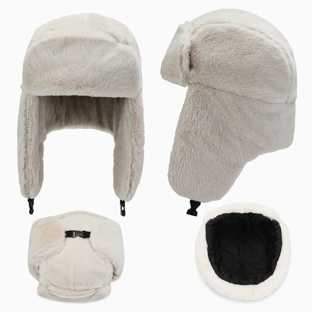 Men Women Thick Plush Bomber H - Trapper Hat Ear Flap 评论和价格