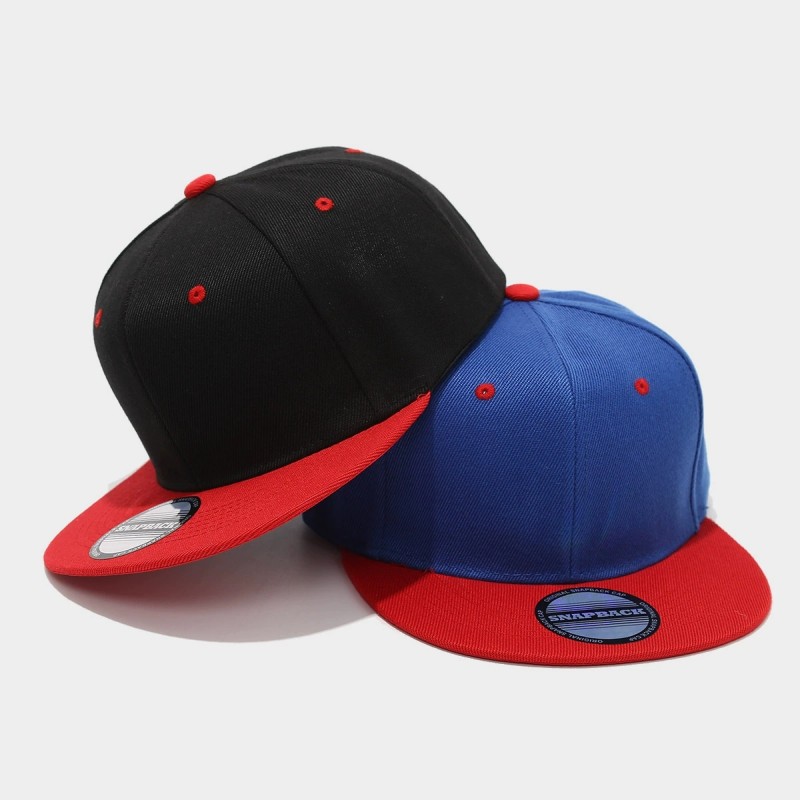 Two-Tone Color-Blocking Hip-Ho - Snapback Hat Flat 评论和价格