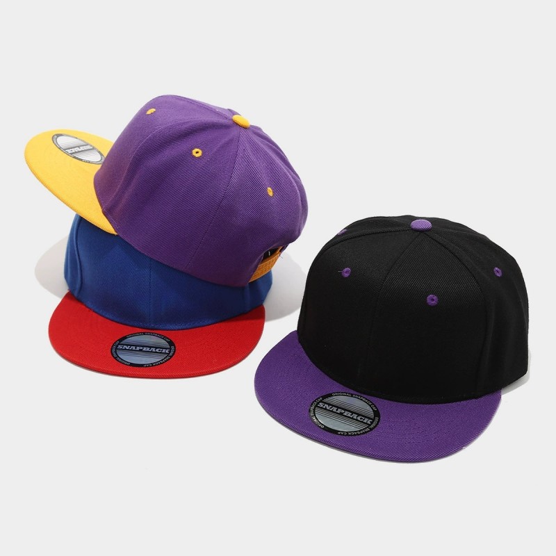 Two-Tone Color-Blocking Hip-Ho - Snapback Hat Flat 评论和价格