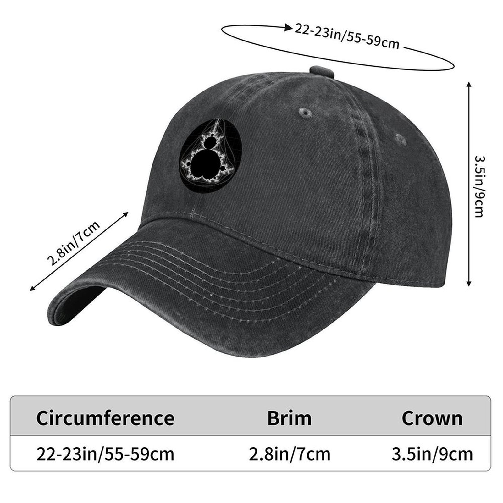 White - Linear Mandelbrot Base - Golf Cap Dad 评论和价格