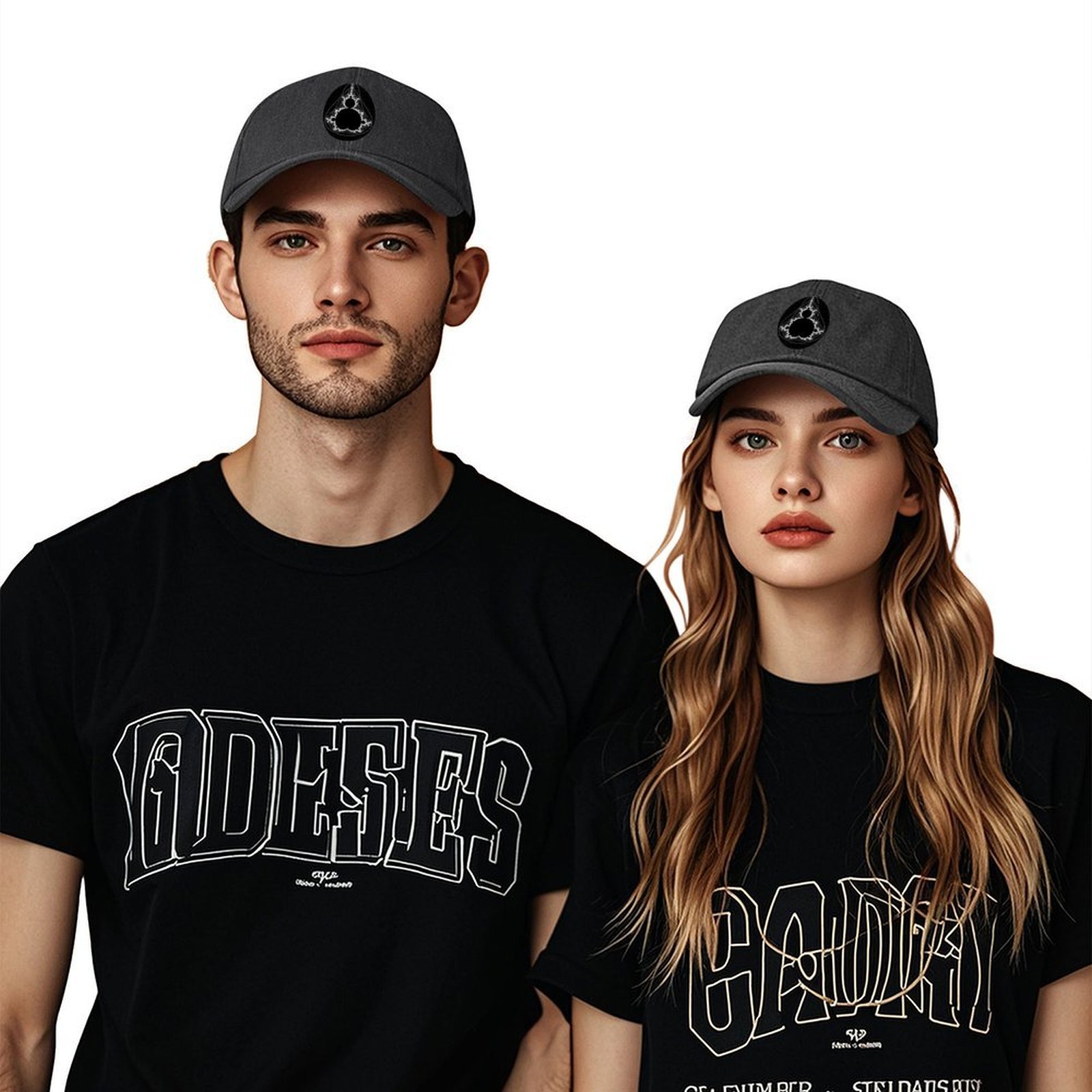 White - Linear Mandelbrot Base - Golf Cap Dad 评论和价格