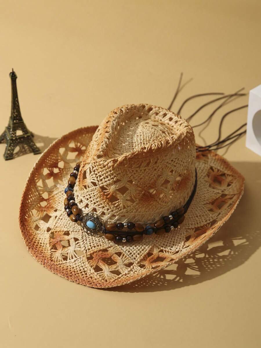 Unisex Handwoven Straw Cowboy  - Cowboy Hat Straw 评论和价格