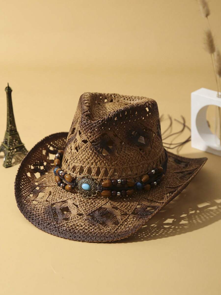 Unisex Handwoven Straw Cowboy  - Cowboy Hat Straw 评论和价格