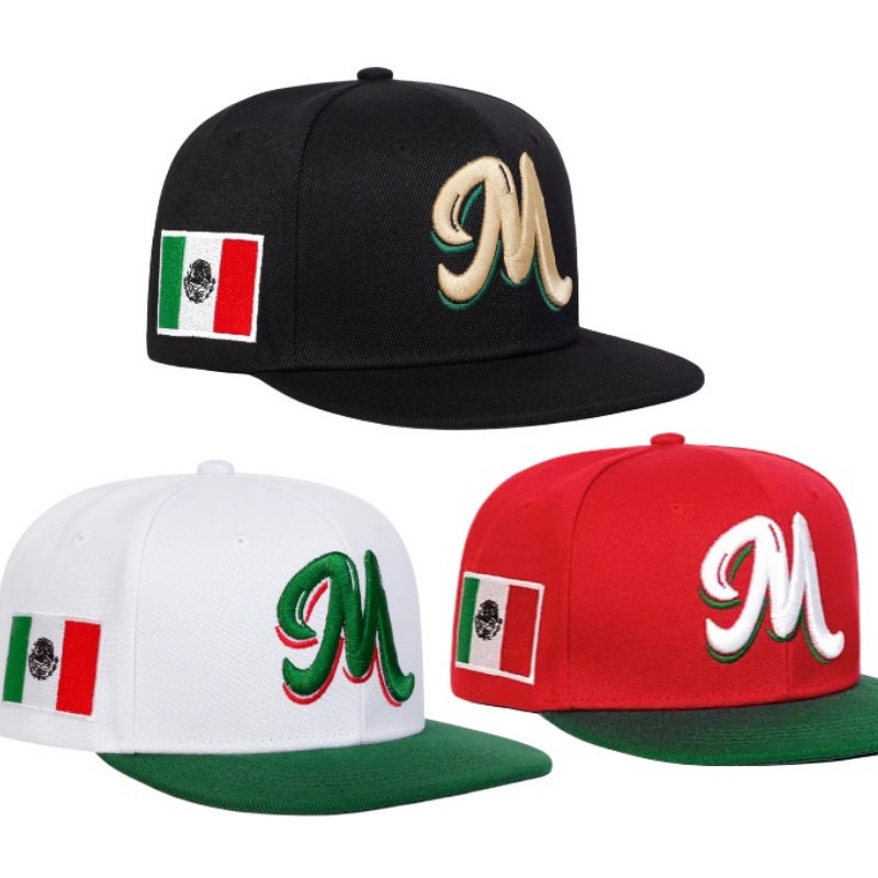 M Letter Embroidered Snapback  - Snapback Hat Flat 评论和价格
