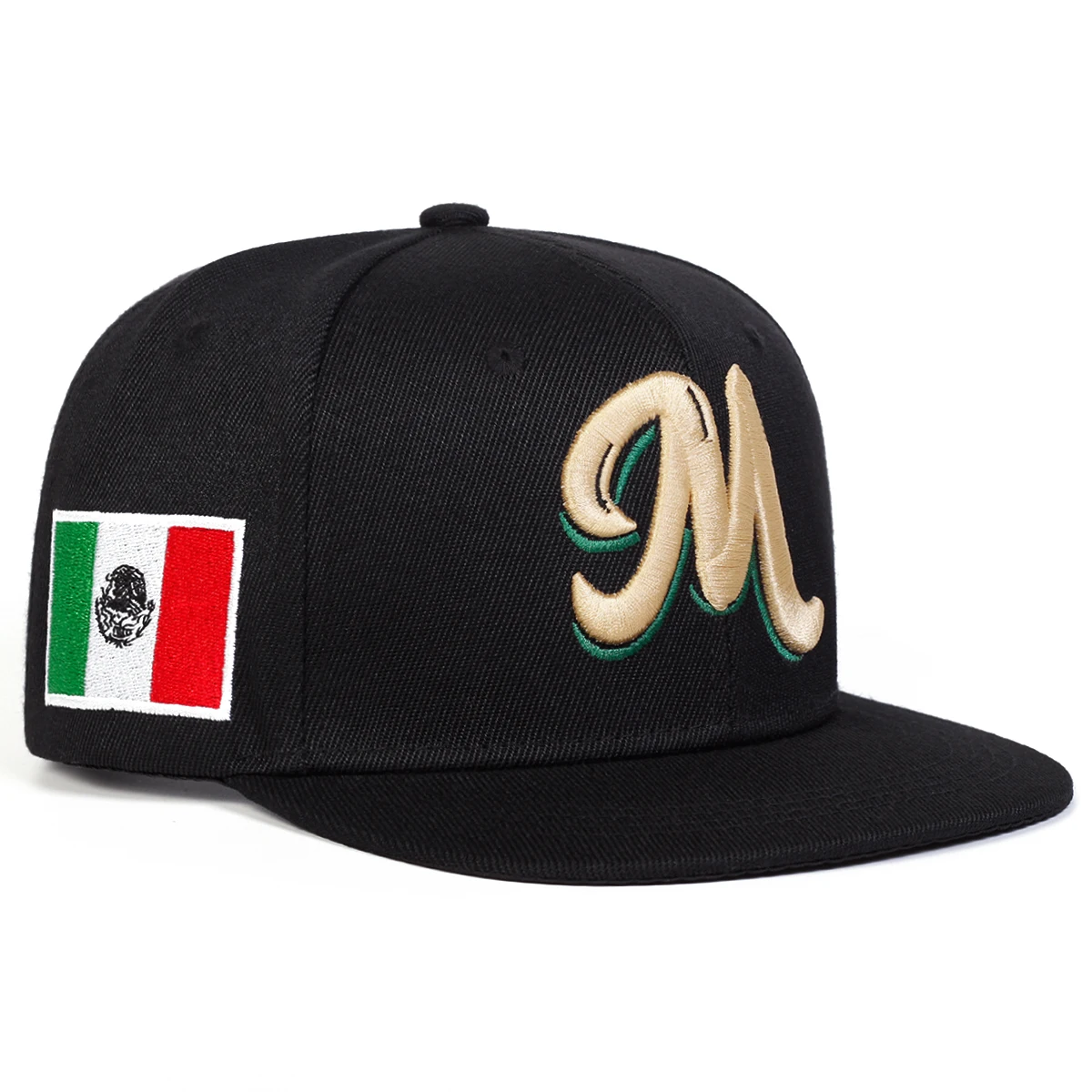 M Letter Embroidered Snapback  - Snapback Hat Flat 评论和价格