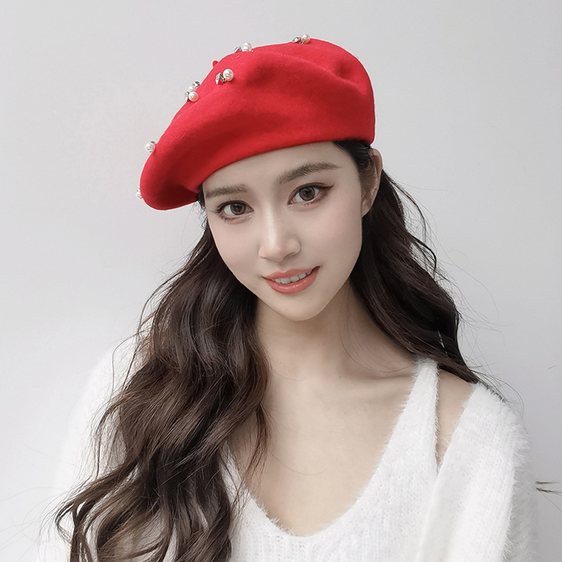Trendy Winter Wool Beret Pearl - Beret French Wool 评论和价格