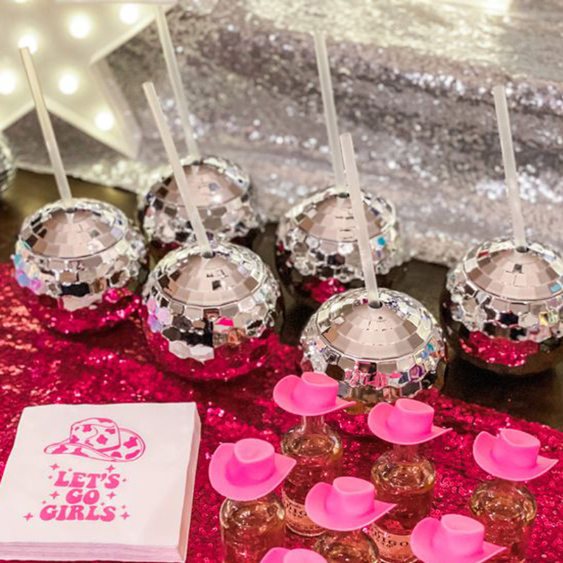 Disco Ball Cups Cowboy hat Dis - Cowboy Hat Straw 评论和价格