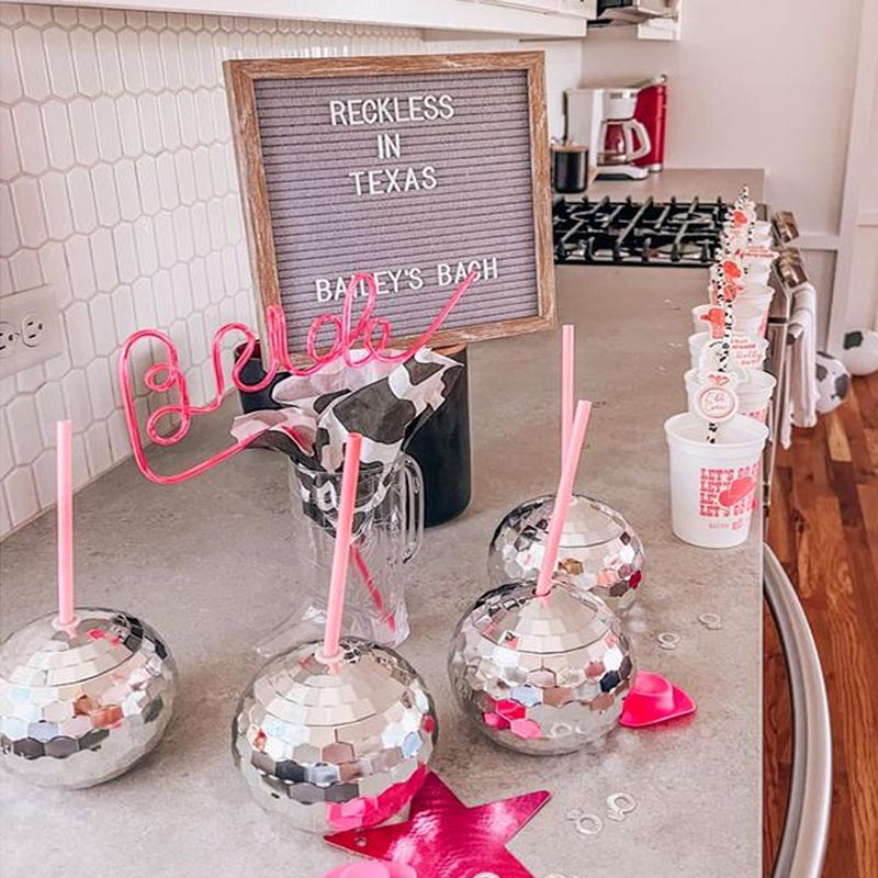 Disco Ball Cups Cowboy hat Dis - Cowboy Hat Straw 评论和价格