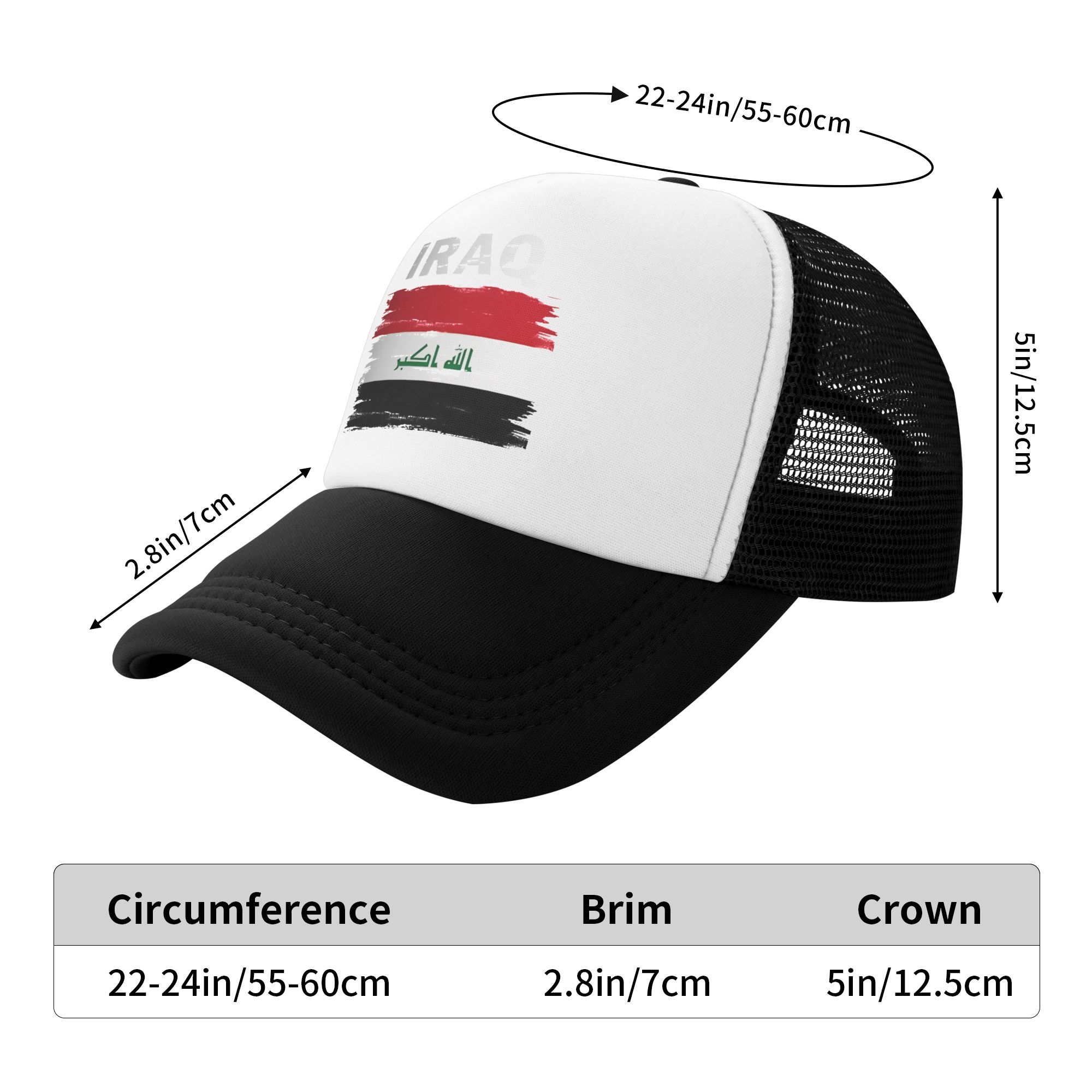 Mesh Sun Hats Iraq Flag Nation - Trucker Cap Mesh 评论和价格