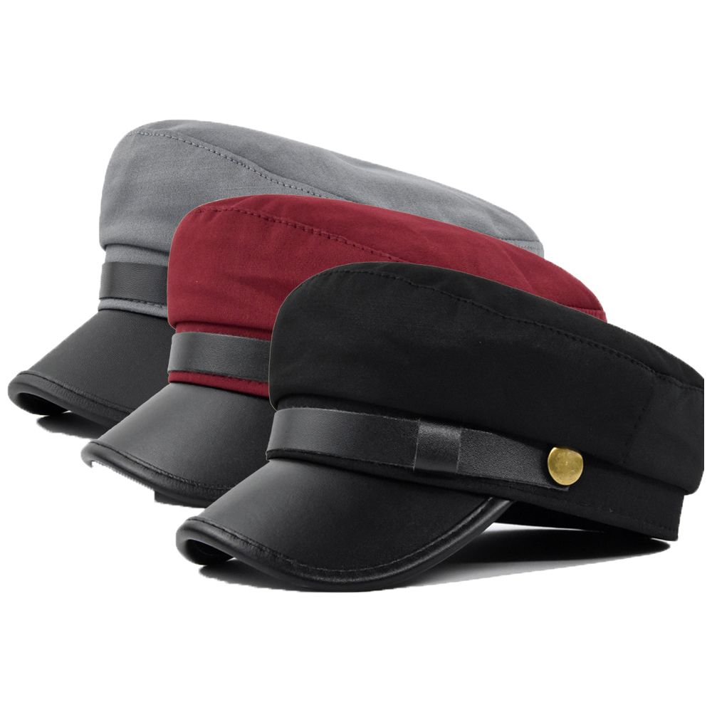 For Unisex Warm Autumn PU Leat - Snapback Hat Flat 评论和价格