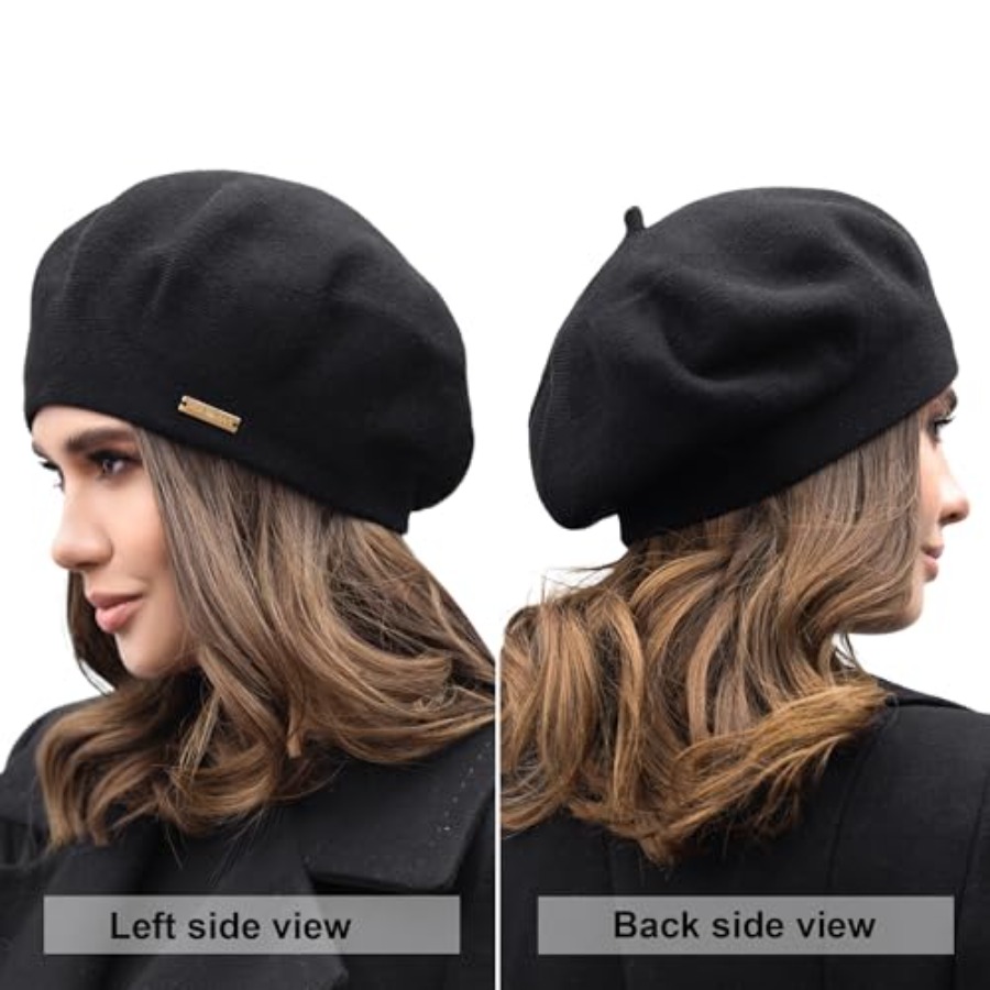 Beret - Warm Lined Wool Angora - Beret French Wool 评论和价格
