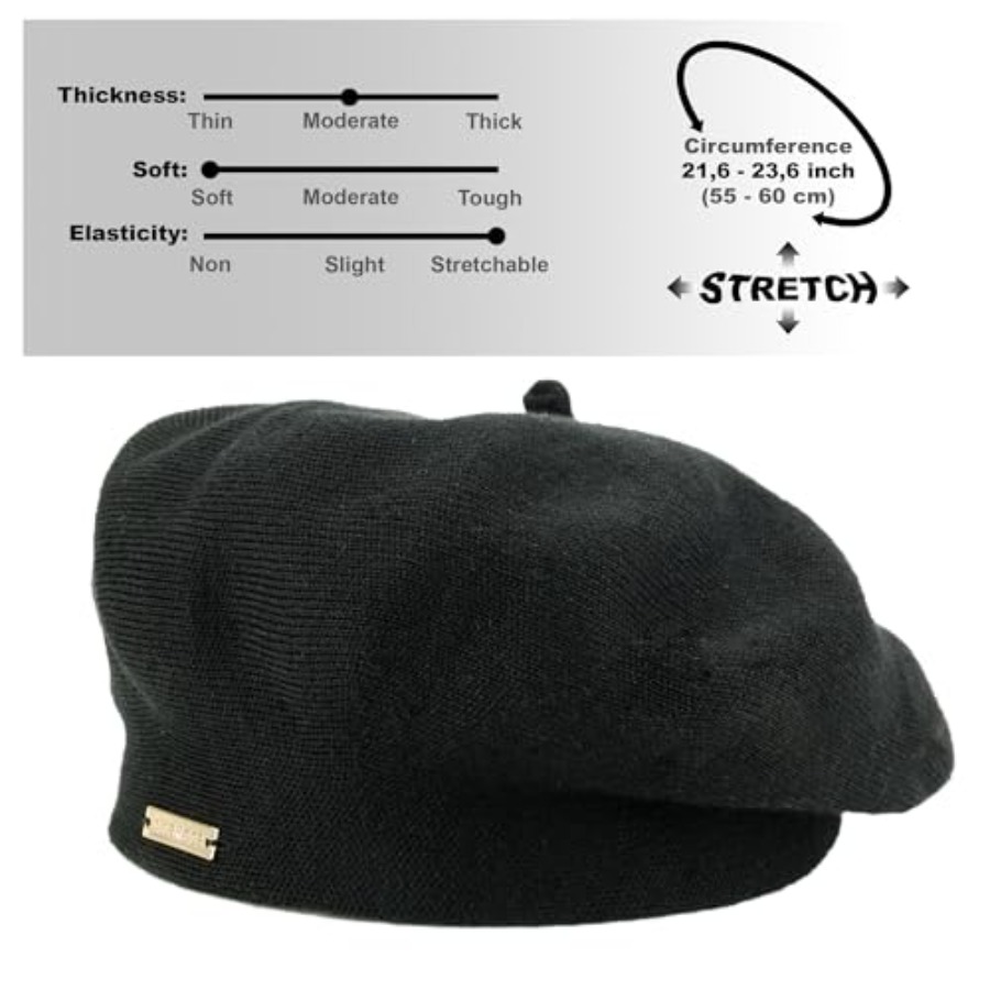 Beret - Warm Lined Wool Angora - Beret French Wool 评论和价格