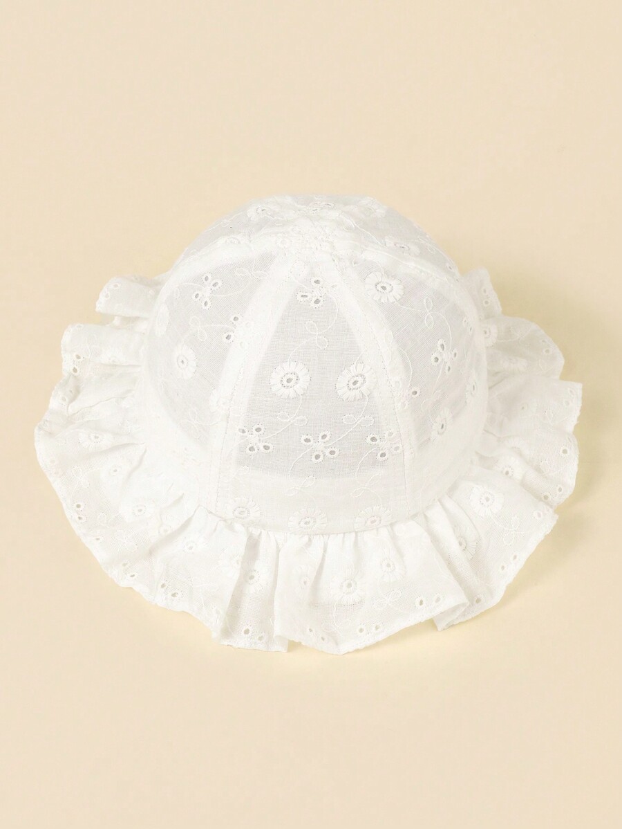 White Floral Embroidery Bucket - Bucket Hat Cotton 评论和价格