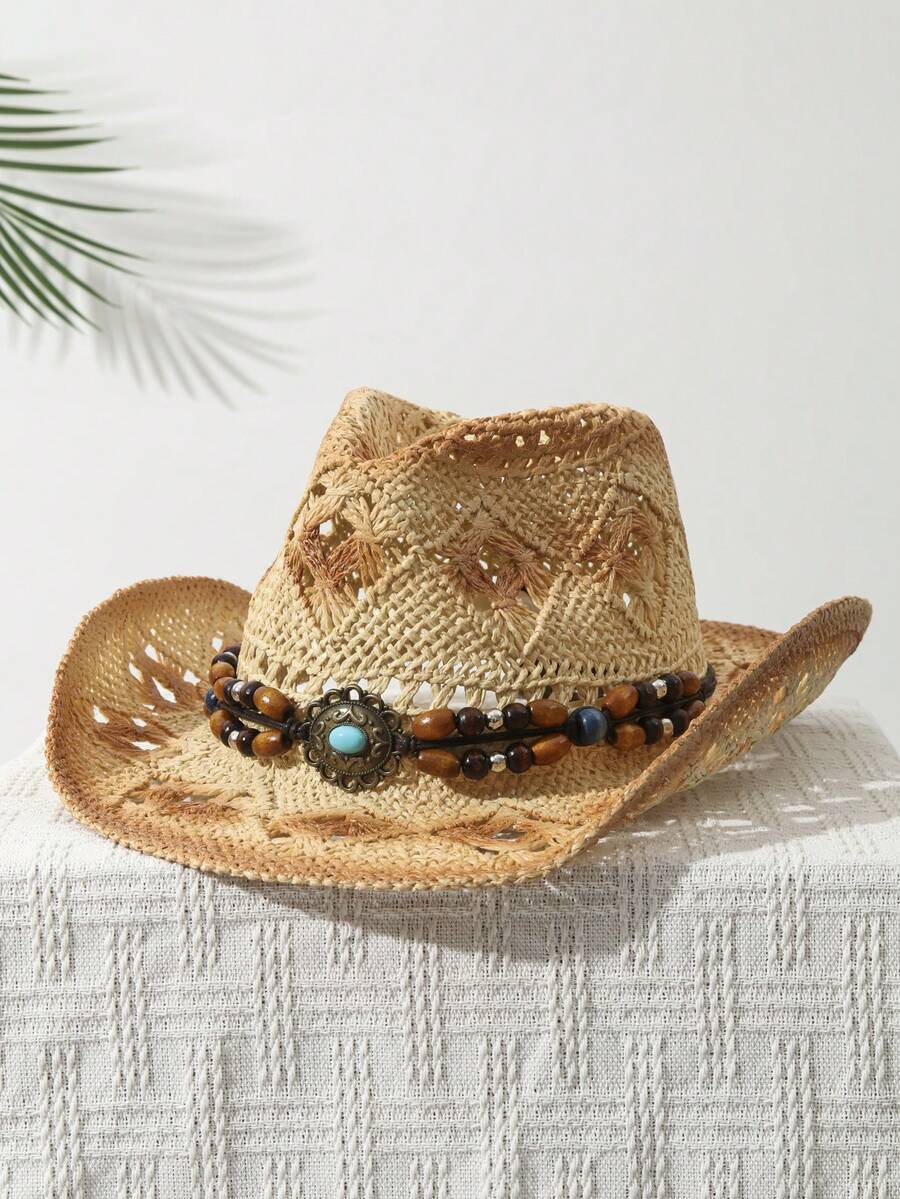 Hand Woven Straw Cowboy Hat Wi - Cowboy Hat Straw 评论和价格