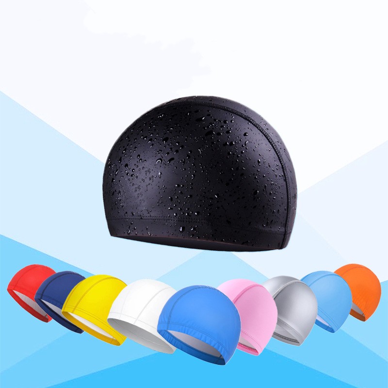 PU Coated Swimming Cap Unisex  - Swim Hat Silicone 评论和价格
