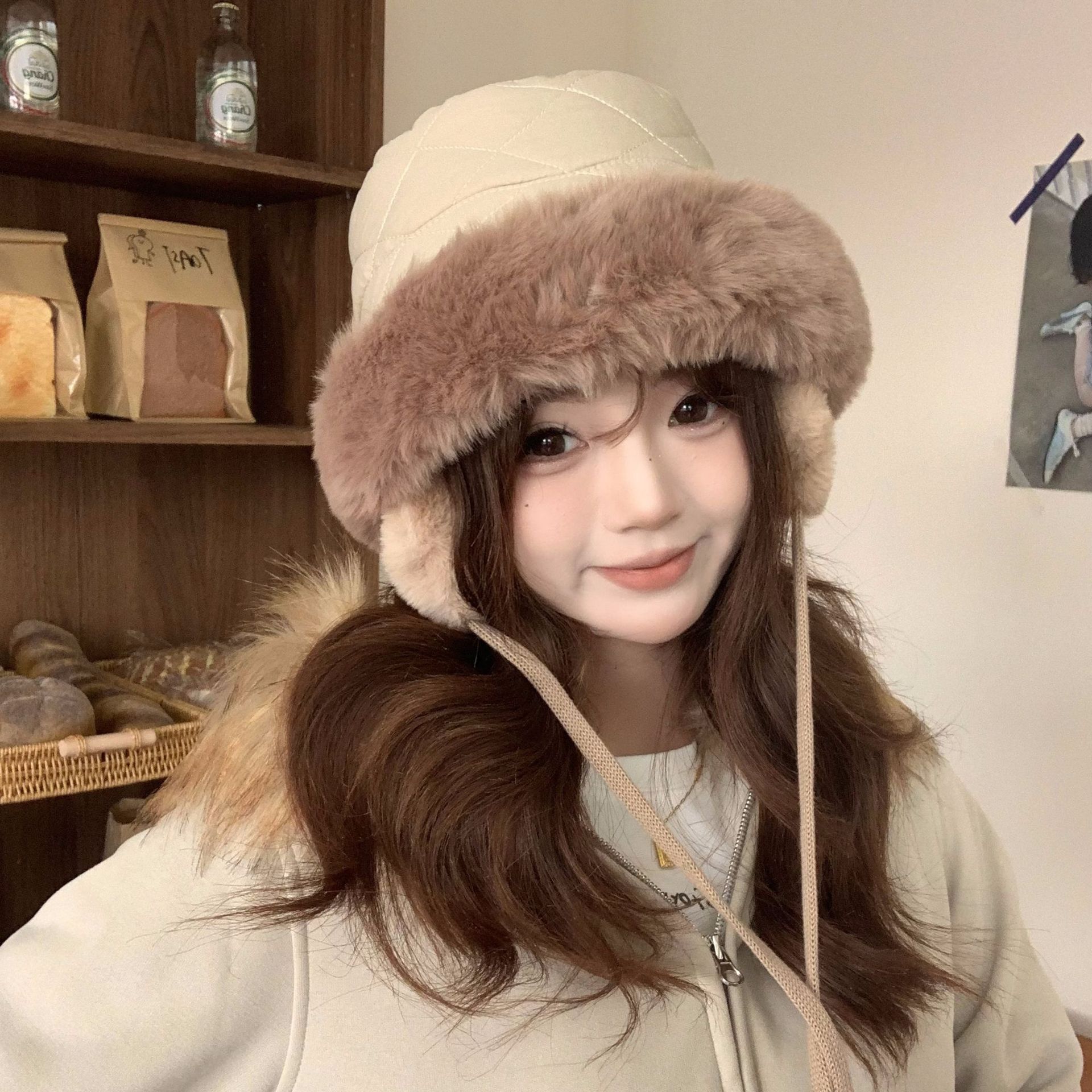 Women's Winter Quilted Faux Fu - Trapper Hat Ear Flap 评论和价格