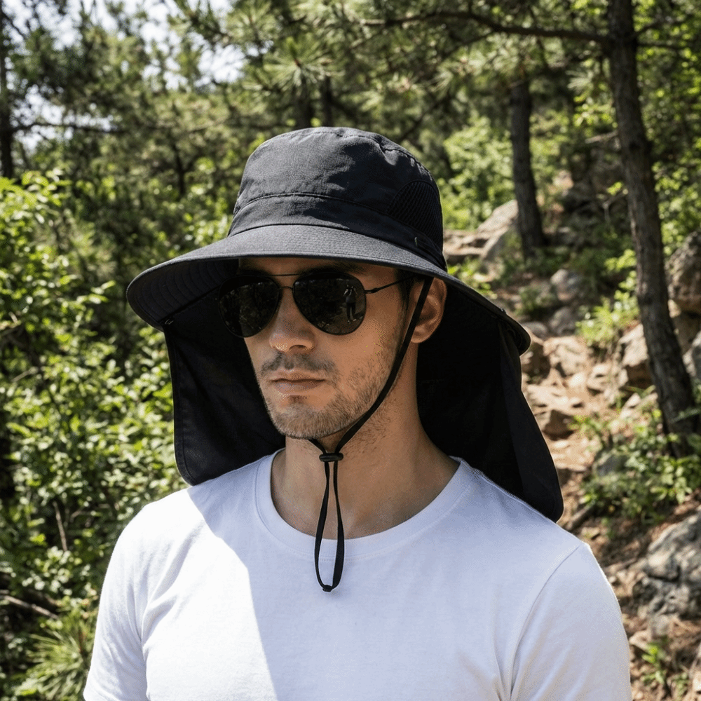 Removable Cloth Men Sun Hat Bi - Visor Sun Hat 评论和价格