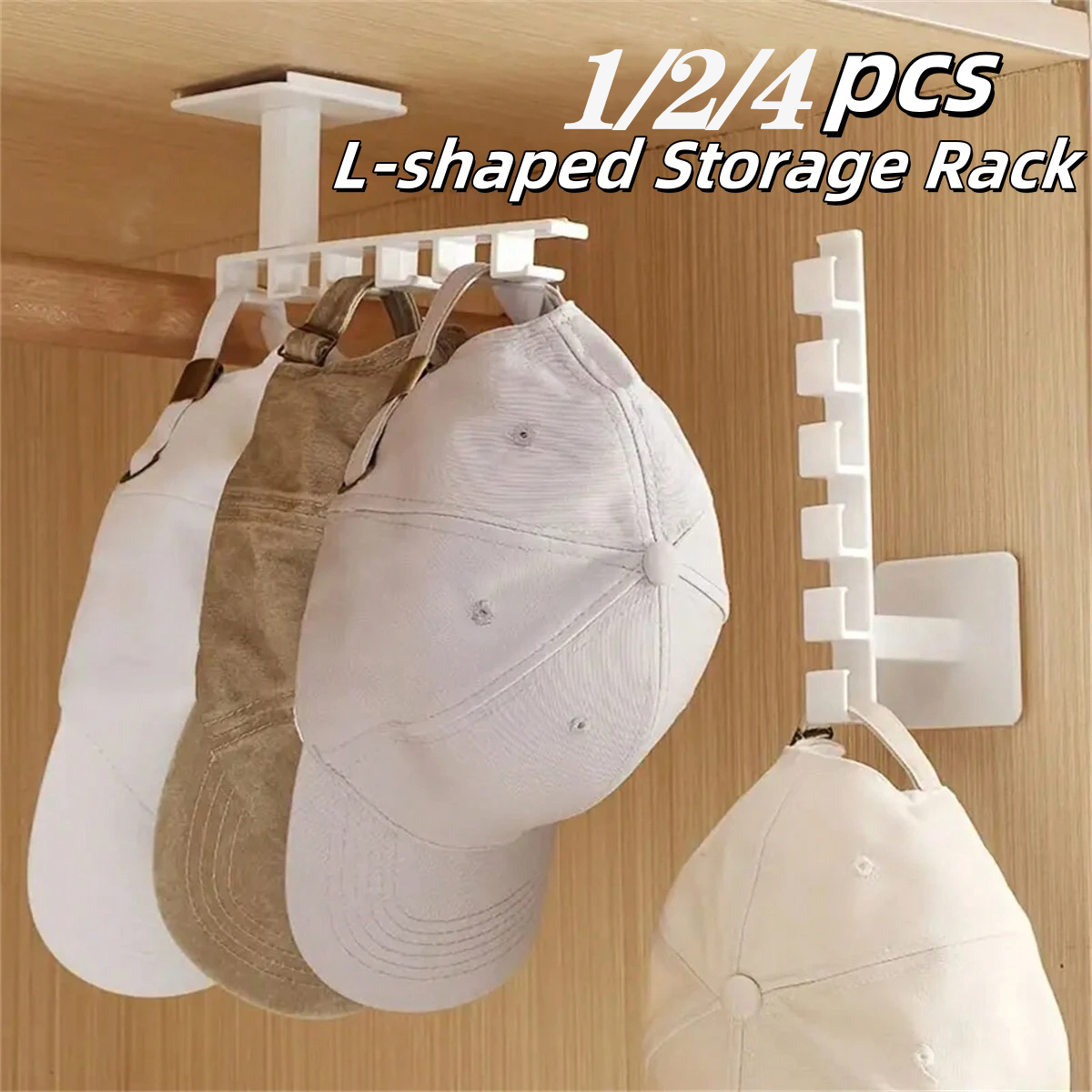 1/2/4Pcs Punch Free Hat Hanger - Baseball Cap Structured 评论和价格