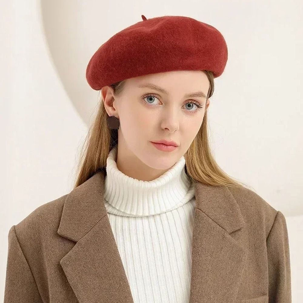 Fashion Warm Winter Wool Beret - Beret French Wool 评论和价格