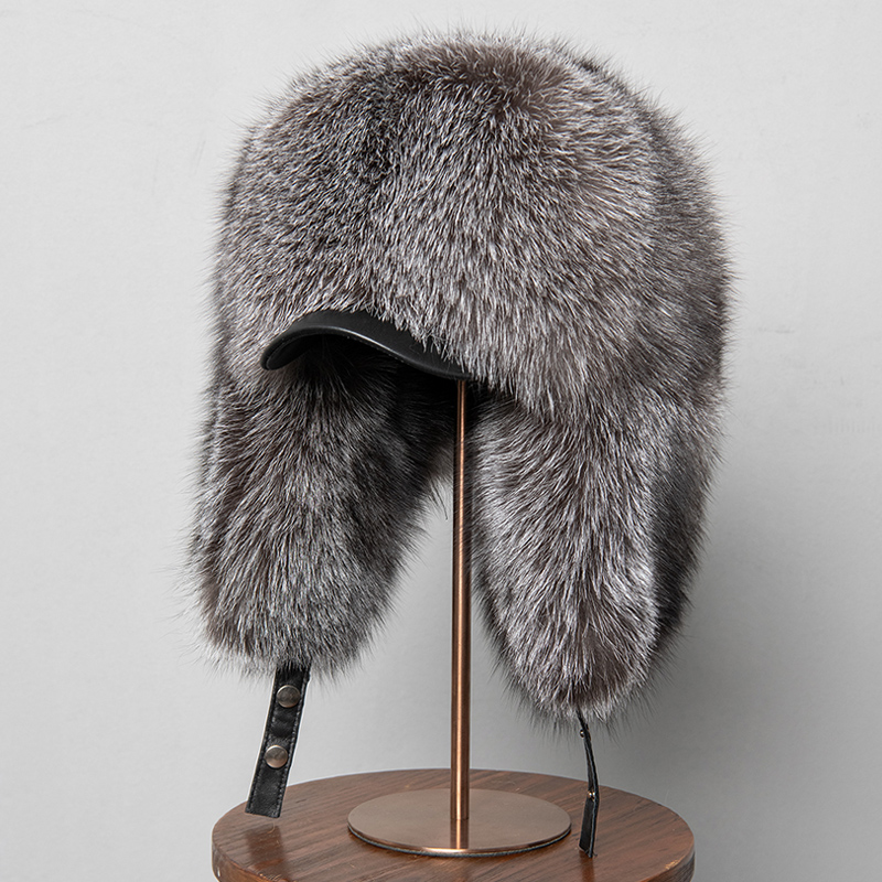 100% Real Fox Fur Hats Women's - Trapper Hat Ear Flap 评论和价格