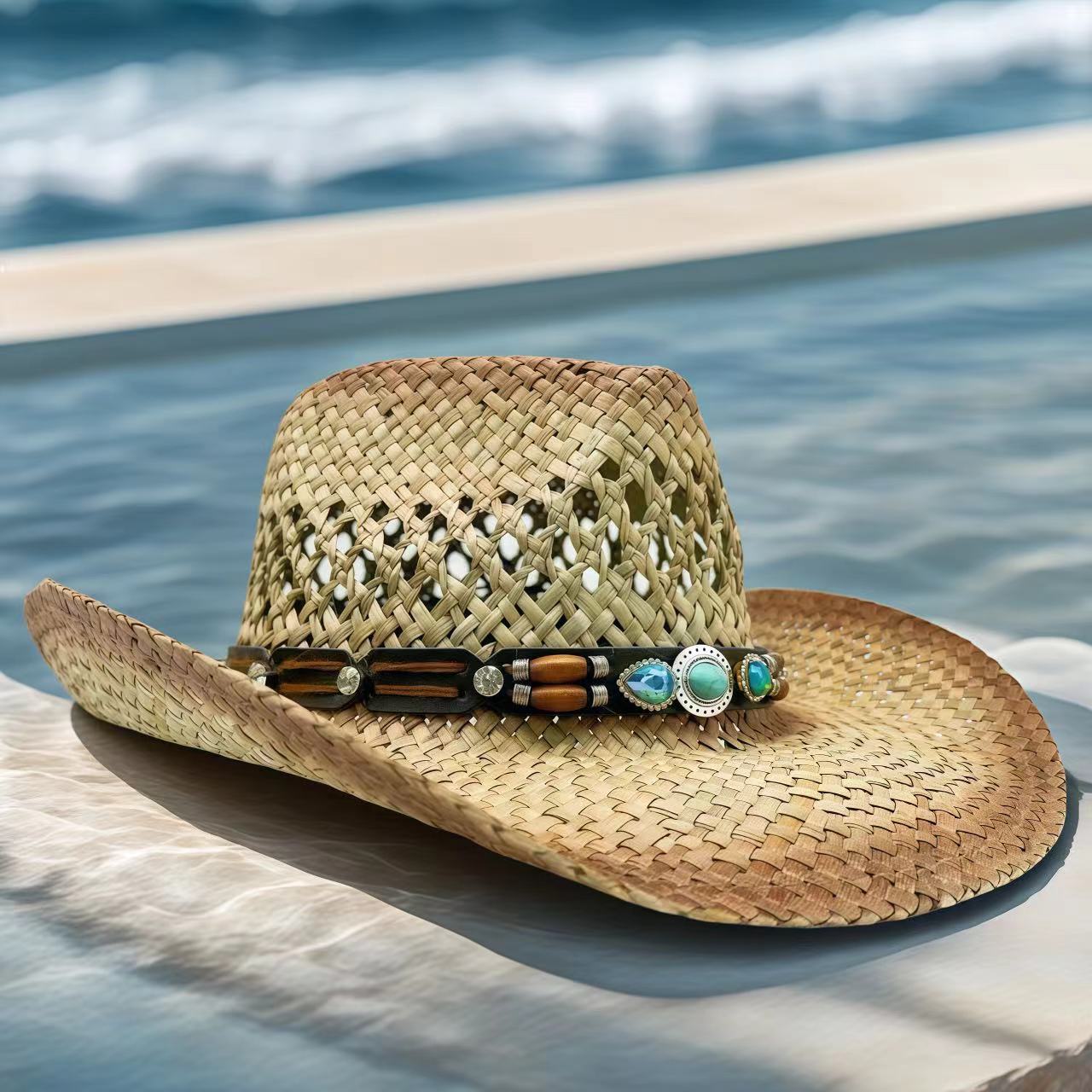 Rhinestone Cowboy Hat Straw Su - Cowboy Hat Straw 评论和价格