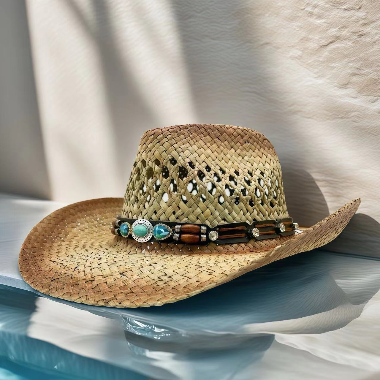 Rhinestone Cowboy Hat Straw Su - Cowboy Hat Straw 评论和价格