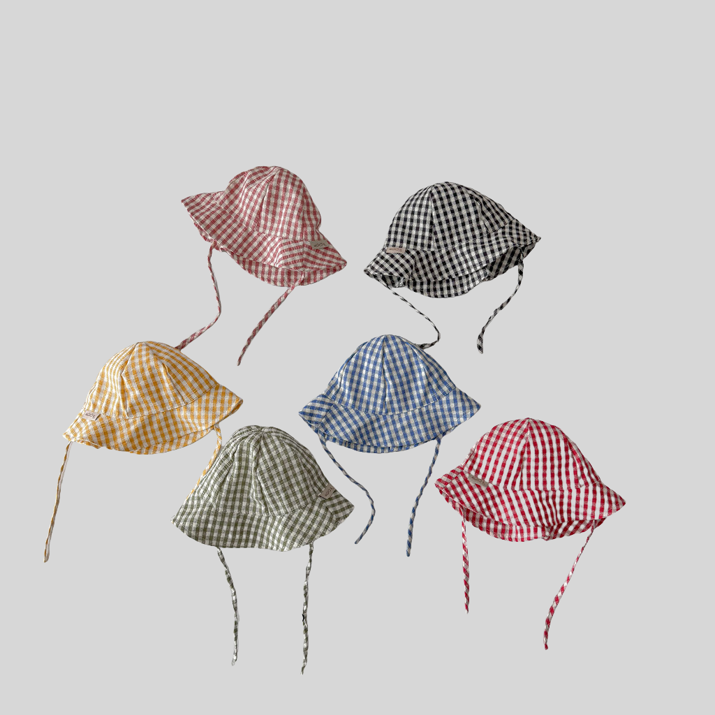 Ins Style Plaid Baby Bucket Ha - Bucket Hat Cotton 评论和价格